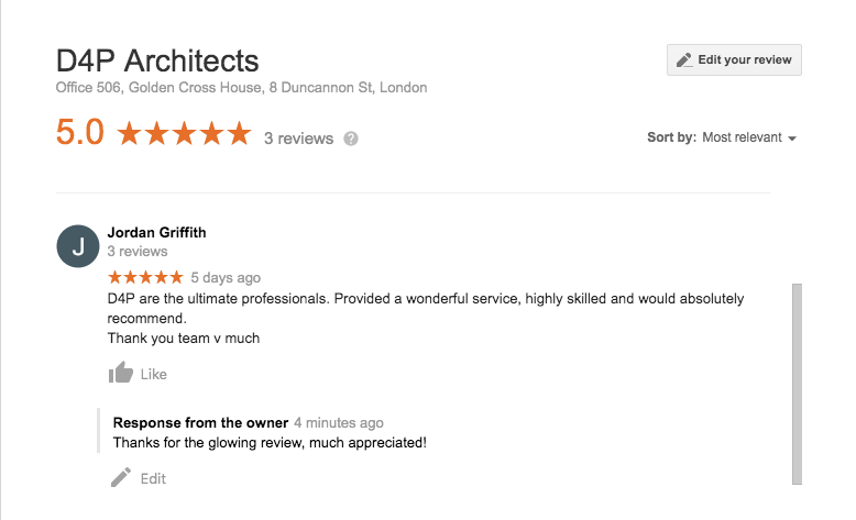 Architects Google Reviews